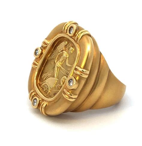 goud 18k ring nike|Seidengang 18k Yellow Gold Goddess NIKE Cameo Ring with 4 .